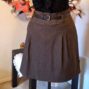 NWOT MEXX Brown Classic Wool Blend Skirt Knee Length Skirts Tag Size 40/42